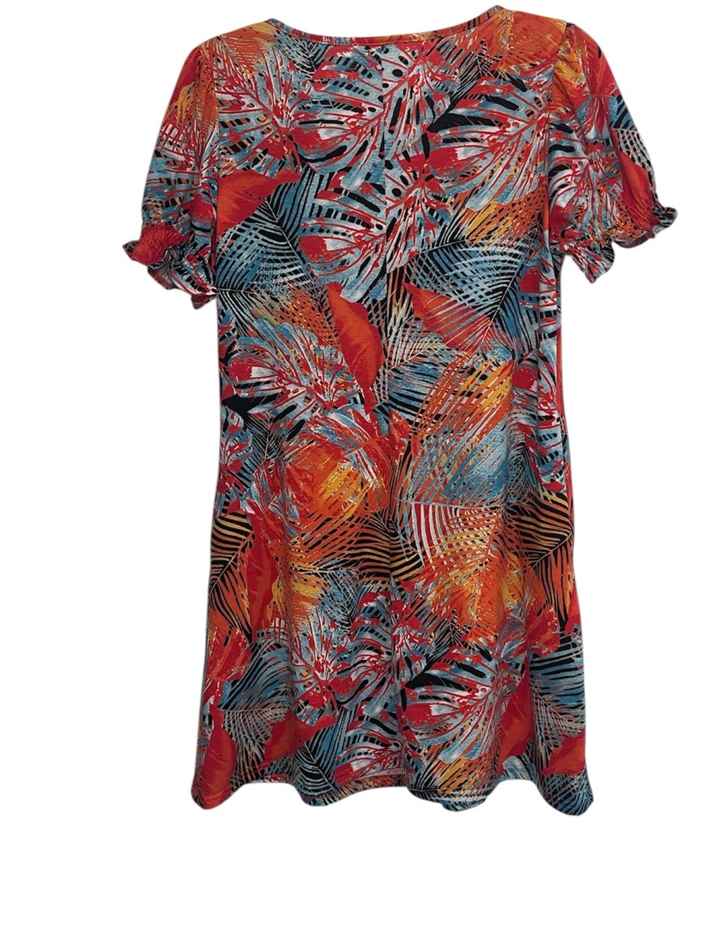 Summer Dresses Casual Cute Square Neck Puff Short Sleeve Dress with Pockets - Picture 3 of 7